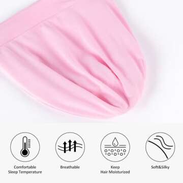 Satin Bonnet Silk Lined Sleep Cap- Adjustable Hair Cover for Women Men Frizzy Hair Night Cap Patients Care