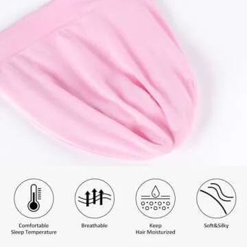 Satin Bonnet Silk Lined Sleep Cap- Adjustable Hair Cover for Women Men Frizzy Hair Night Cap Patients Care