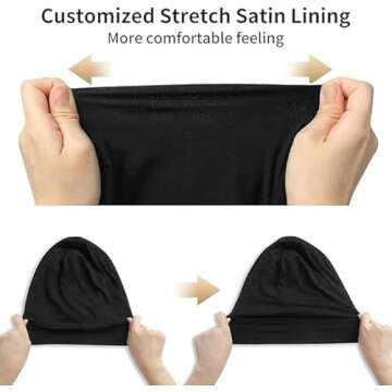 Satin Bonnet Silk Lined Sleep Cap- Adjustable Hair Cover for Women Men Frizzy Hair Night Cap Patients Care