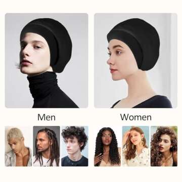 Satin Bonnet Silk Lined Sleep Cap- Adjustable Hair Cover for Women Men Frizzy Hair Night Cap Patients Care