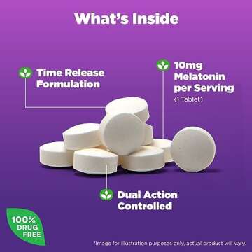 Natrol Advanced Sleep Melatonin 10mg, Dietary Supplement for Restful Sleep, Time Release Melatonin Tablets, 100 Time-Release Tablets, 100 Day Supply