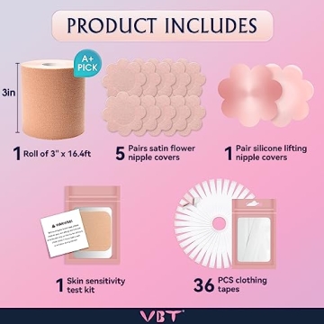 VBT Boob Tape for Instant Breast Lift, A-G Cup Friendly