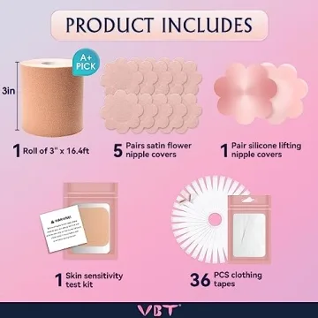 VBT Boob Tape for Instant Breast Lift, A-G Cup Friendly