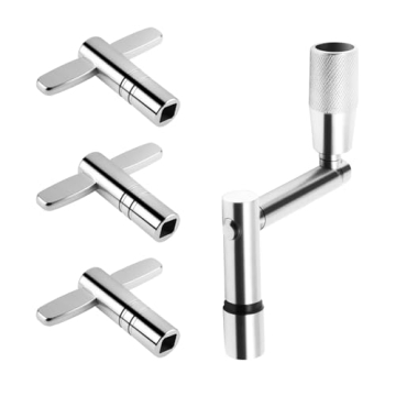 Drum Key Drill Bit Set of 4, 3 Standard Square Lug Drum Key and 1 Fast Rotary Drum Keys for Tuning D...