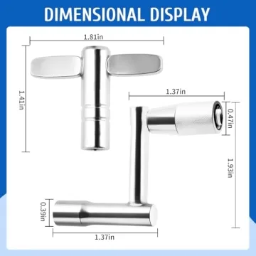 Drum Key Drill Bit Set of 4, 3 Standard Square Lug Drum Key and 1 Fast Rotary Drum Keys for Tuning Drums, Stainless Steels Drum Tuning Key