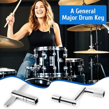 Drum Key Drill Bit Set of 4, 3 Standard Square Lug Drum Key and 1 Fast Rotary Drum Keys for Tuning Drums, Stainless Steels Drum Tuning Key