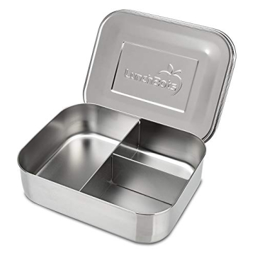 LunchBots Medium Trio II Snack Container - Divided Stainless Steel Food Container - 3 Sections for S...