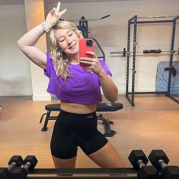 TomTiger High Waist Yoga Shorts for Women | Tummy Control