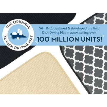 XL Microfiber Dish Drying Mat - Super Absorbent Kitchen Pad