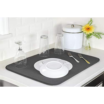 XL Microfiber Dish Drying Mat - Super Absorbent Kitchen Pad