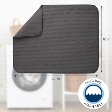 XL Microfiber Dish Drying Mat - Super Absorbent Kitchen Pad