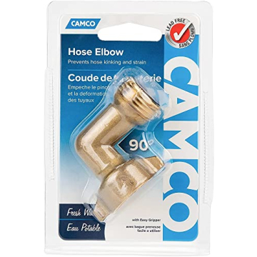 Camco 90-Degree Hose Elbow - Durable Brass Connection