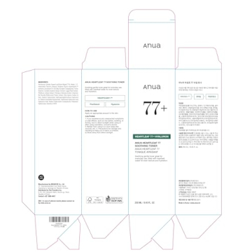 Anua Heartleaf 77 Soothing Toner for Sensitive Skin