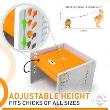 Chick Brooder Heating Plate - Chicken Brooder Heater with Adjustable Height and Angle, Digital Temperature Control, Energy-Efficient Chicken Brooder Heater Plate, Chick Brooder for 15 Baby Chick