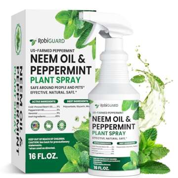 Neem Oil Spray for Plants & Peppermint Spray, 16oz | All-Natural Cold-Pressed Neem Oil for Indoor an...