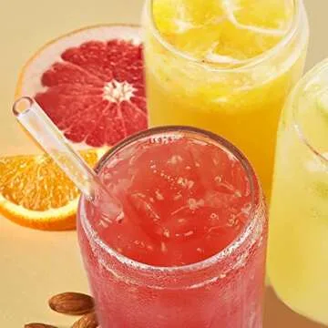 GIVAMEIHF Drinking Glasses with Bamboo Lids and Glass Straw 12pcs,16oz Glass Cups with Lids and Straws,Iced Coffee Glasses,Cute Tumbler Cups for Soda,Coffee Cups