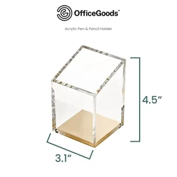Elegant OfficeGoods Acrylic Pen & Pencil Holder for Organizing