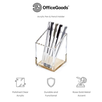 Elegant OfficeGoods Acrylic Pen & Pencil Holder for Organizing
