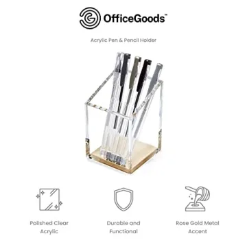 Elegant OfficeGoods Acrylic Pen & Pencil Holder for Organizing