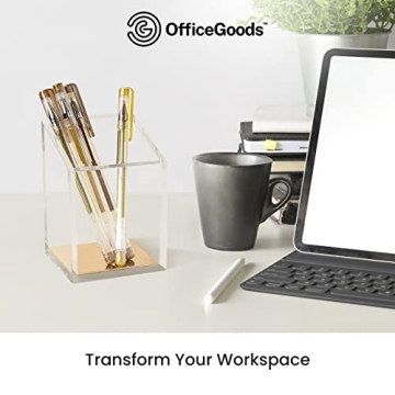 Elegant OfficeGoods Acrylic Pen & Pencil Holder for Organizing