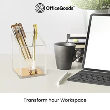 Elegant OfficeGoods Acrylic Pen & Pencil Holder for Organizing