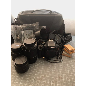 Canon EOS Rebel T6 DSLR Camera Kit with WiFi NFC Black Renewed