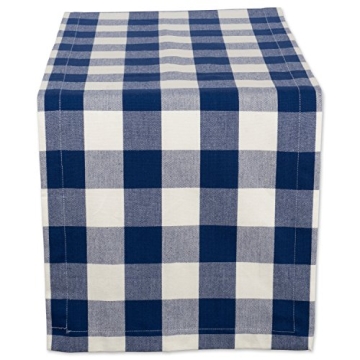 DII Buffalo Check Table Runner, Classic Farmhouse Design - 14x72, Navy & Cream