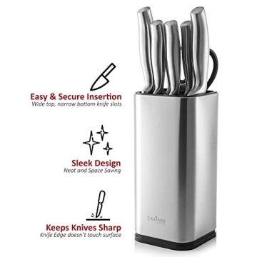 Stylish Laxinis Knife Block - Holds 12 Knives & Shears