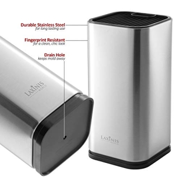 Stylish Laxinis Knife Block - Holds 12 Knives & Shears