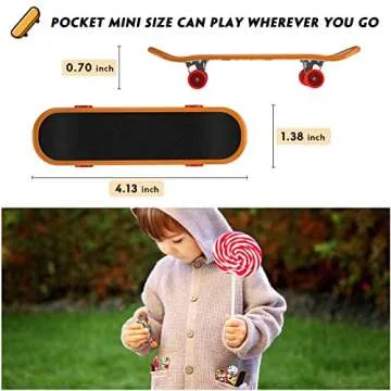 TIME4DEALS Fingerboard Mini Finger Skateboards Toys 12PCS Professional Finger Boards Set Creative Fingertips Movement, Mini Skateboard Starter Kit Finger Sports Party Favors Novelty Toy Gift for Kids