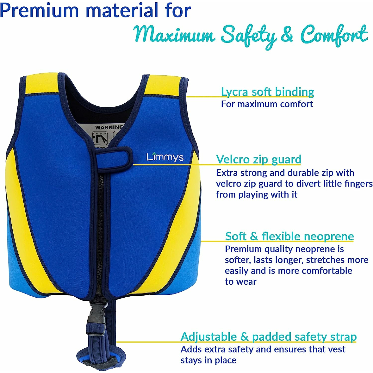 Limmys Toddler Swim Vest - Premium & Safe for Kids