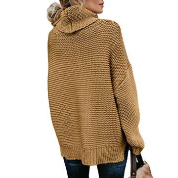 Asvivid Chunky Turtleneck Sweaters for Women Long Sleeve Knit Pullover Sweater Jumper Tops