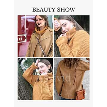 Asvivid Chunky Turtleneck Sweaters for Women Long Sleeve Knit Pullover Sweater Jumper Tops