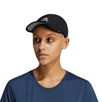 adidas Women's Superlite Hat, Relaxed-fit Adjustable Workout Sports Cap, Black/Silver Reflective/2.0, One Size