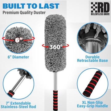 Scratch-Free Car Duster with Extendable Handle