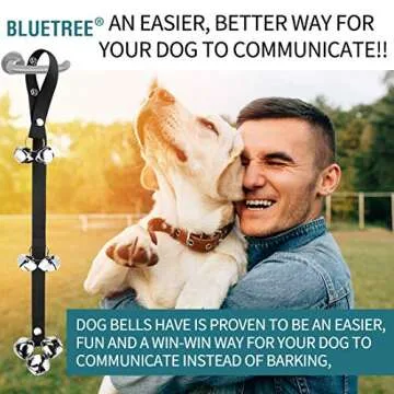 BLUETREE Dog Bells to Go Outside Dog Door Bell Premium Quality Buckle Adjustable Dog Bell Dog Attached to doorknob or Anywhere Near The Door, Length and Height Adjustable