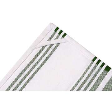 Urban Villa Kitchen Towels (20x30 Inches 6 Pack) Extra Large Premium Dish Towels for Kitchen Green & White Dish Cloths Highly Absorbent 100% Cotton Kitchen Hand Towels with Hanging Loop Tea Towels