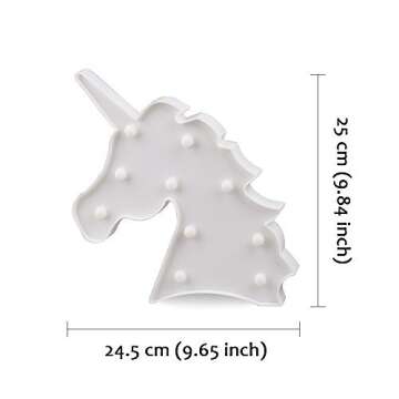 RECUTMS Colorful Unicorn LED Light Night Lights Lamp Wall Decoration Decorative Sign for Party/Weddi...