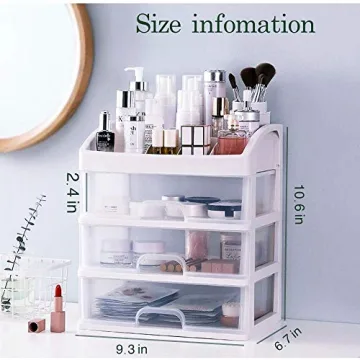 Simbuy Makeup Organizer with 3 Drawers for Cosmetics
