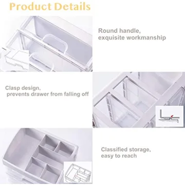 Simbuy Makeup Organizer with 3 Drawers for Cosmetics