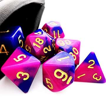 HAOMEJA DND Dice Polyhedral Dice Color Polyhedral Dice Multi Colors Dice Sets for Dungeon and Dragons MTG RPG Blue red