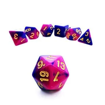 HAOMEJA DND Dice Polyhedral Dice Color Polyhedral Dice Multi Colors Dice Sets for Dungeon and Dragons MTG RPG Blue red