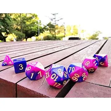 HAOMEJA DND Dice Polyhedral Dice Color Polyhedral Dice Multi Colors Dice Sets for Dungeon and Dragons MTG RPG Blue red