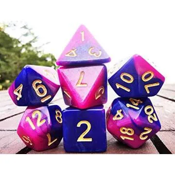 HAOMEJA DND Dice Polyhedral Dice Color Polyhedral Dice Multi Colors Dice Sets for Dungeon and Dragons MTG RPG Blue red
