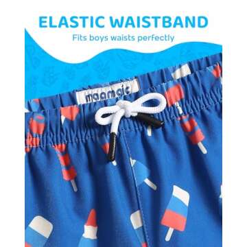 maamgic Boys Swim Trunks with Compression Liner for Kids