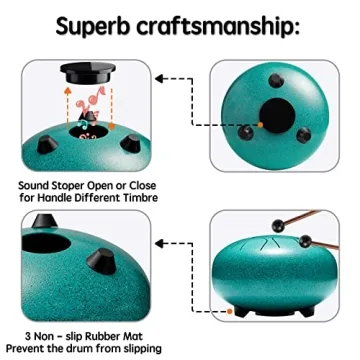 Steel Tongue Drum 6 Inch 8 Notes - Music Gifts