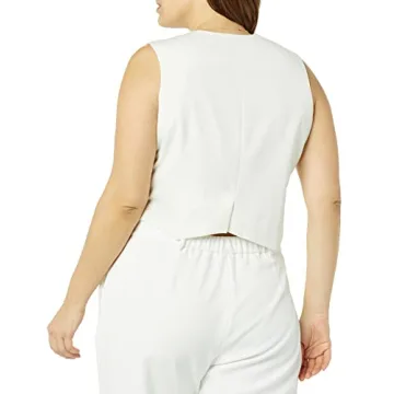 The Drop Women's Sadie Cropped Slim Vest - Ivory