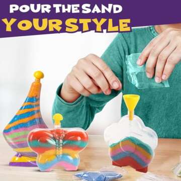 Create Your Own Magic Sand Art Glitter Activity | Glow in the Dark Colored Custom Sand Kits for Kids...