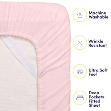 Queen Sheets Pale Pink - 6 Piece 1500 Supreme Collection Fine Brushed Microfiber Deep Pocket Queen Sheet Set Bedding - 2 Extra Pillow Cases, Great Value, Queen, Pale Pink