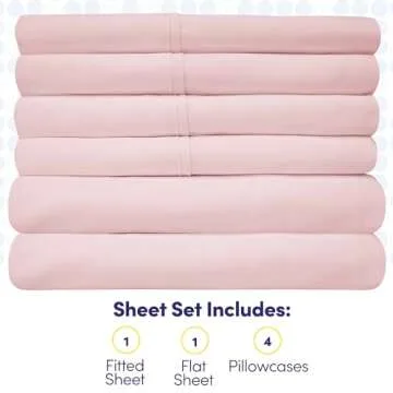 Pale Pink Queen Sheet Set 1500 Supreme Deluxe Collection